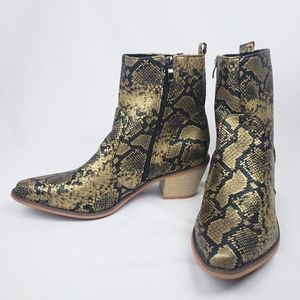 Snake Skin Leather Boots